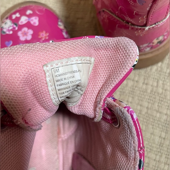 Disney Pink Floral Mini Mouse bows and floral Boots size 9 - Picture 6 of 8